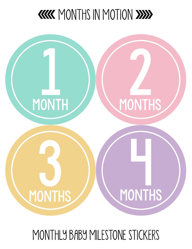 Months in Motion Baby Monthly Stickers - Baby Milestone Stickers - Newborn Girl Stickers - Month Stickers for Baby Girl - Baby Girl Stickers - Newborn Monthly Milestone - Belly Sticker - Image 2